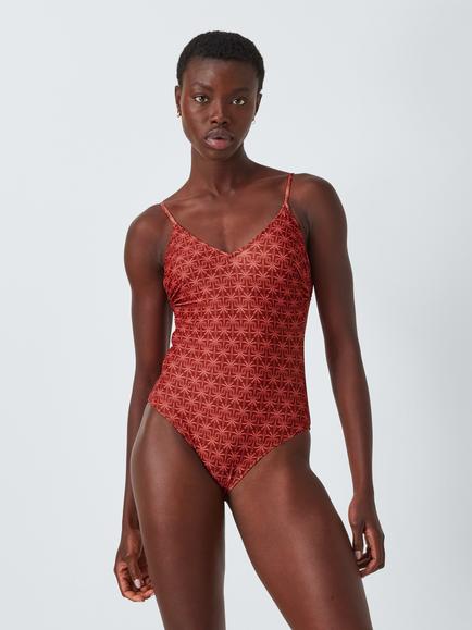 John Lewis Miami Beach Swimsuit, Red/Pink, Red/Pink