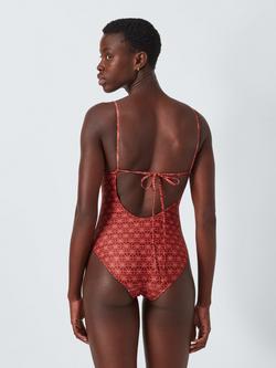 John Lewis Miami Beach Swimsuit, Red/Pink - view 2, Red/Pink