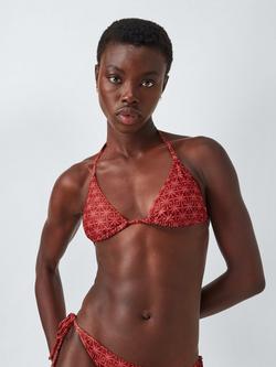 John Lewis Miami Beach Triangle Bikini Top, Red/Pink, Red/Pink