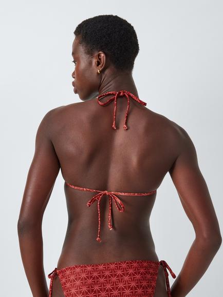 John Lewis Miami Beach Triangle Bikini Top, Red/Pink - view 2, Red/Pink