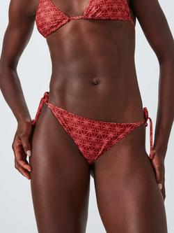 John Lewis Miami Beach Tie-Side Bikini Bottoms, Red/Pink, Red/Pink