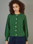 Yumi Chunky Cable Knit Cardigan, Green