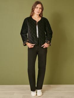 Yumi Velvet Leopard Reversible Jacket, Black - view 2, Black
