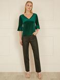 Yumi Velvet Fluted Sleeve Blouse