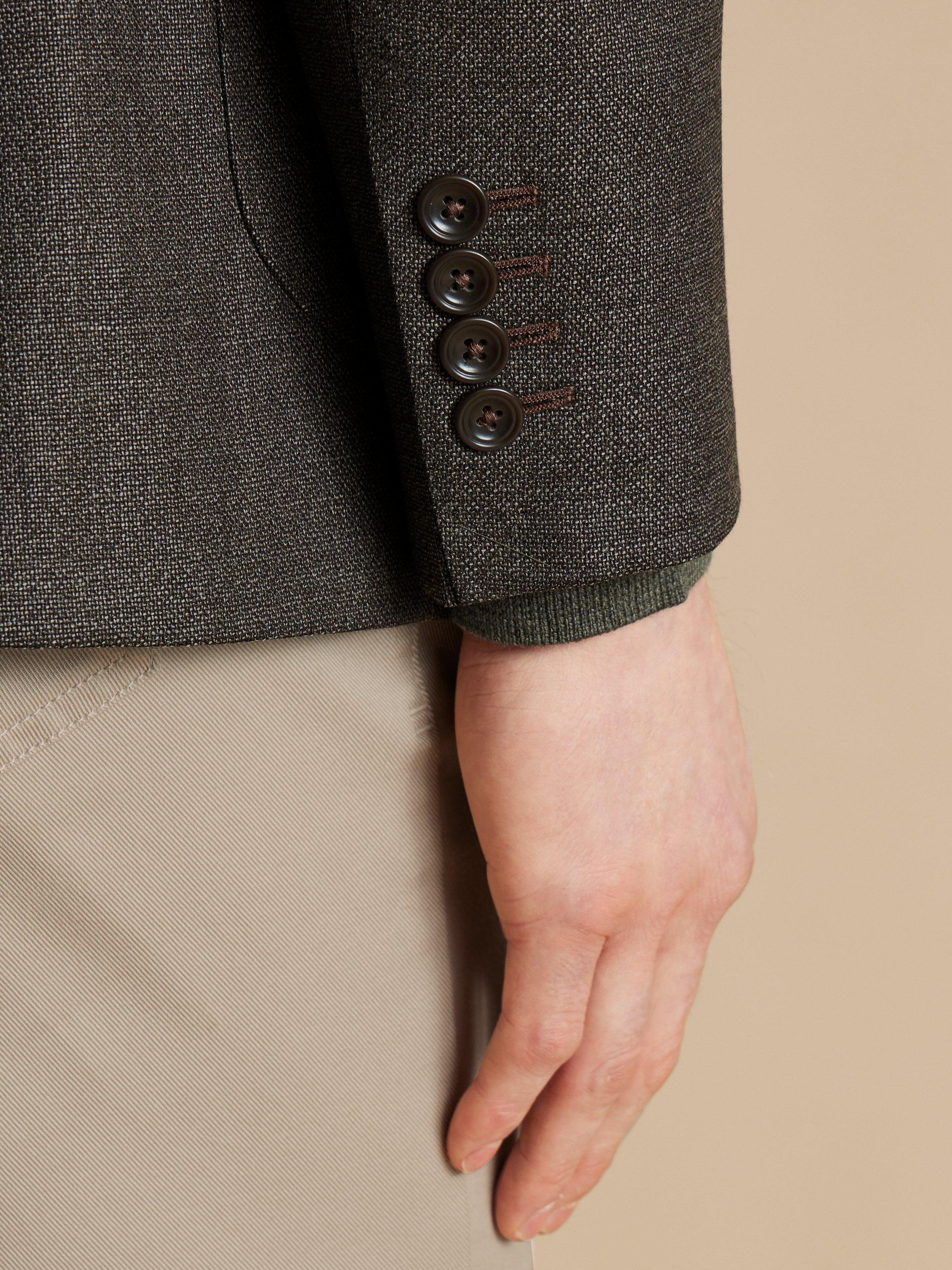 Product image 3 of 5, which shows Charles Tyrwhitt Luxury Italian Hopsack Suit Jacket, Mocha, 40R