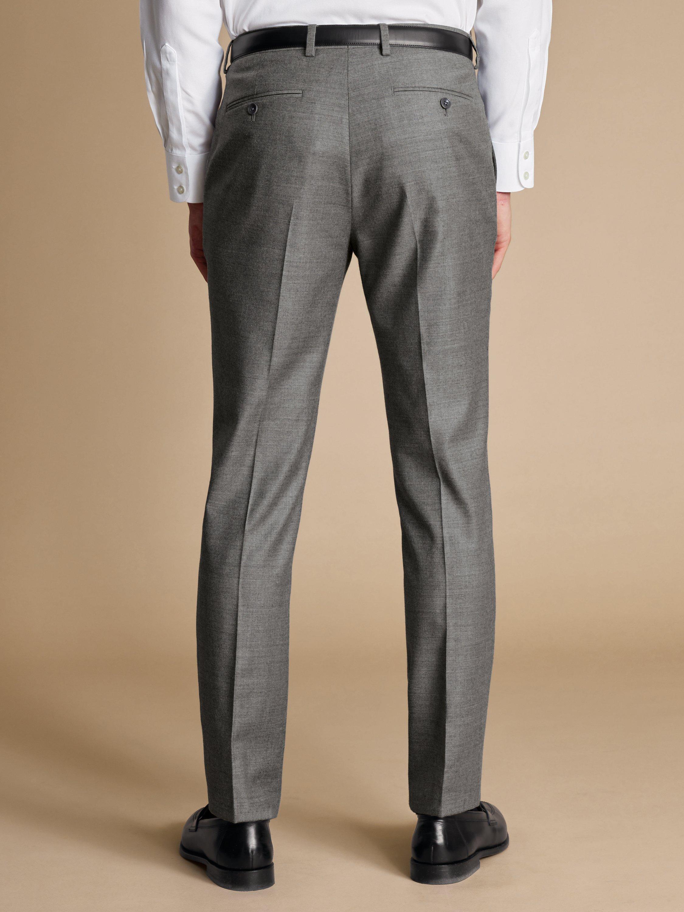 Product image 3 of 4, which shows Charles Tyrwhitt Tailored Fit Wool Blend Suit Trousers, Grey, 38R