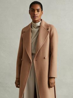 Reiss Petite Lucia Double Breasted Wool Blend Coat - view 2, Light Camel