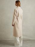 Reiss Petite Maeve Wool Blend Double Breasted Blindseam Coat, Neutral