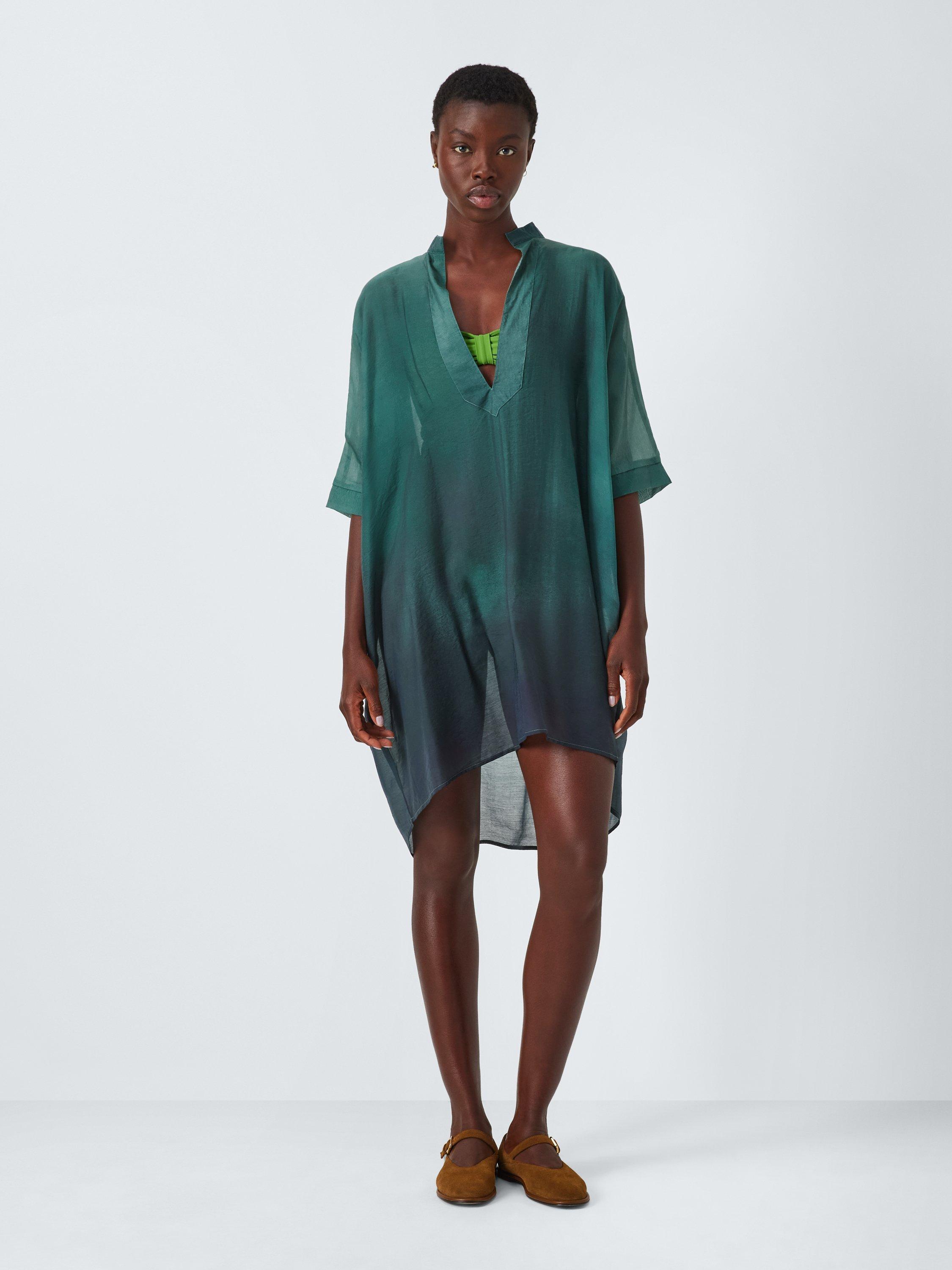 Product image 1 of 6, which shows John Lewis Ombre Beach Shirt, Green, S-M