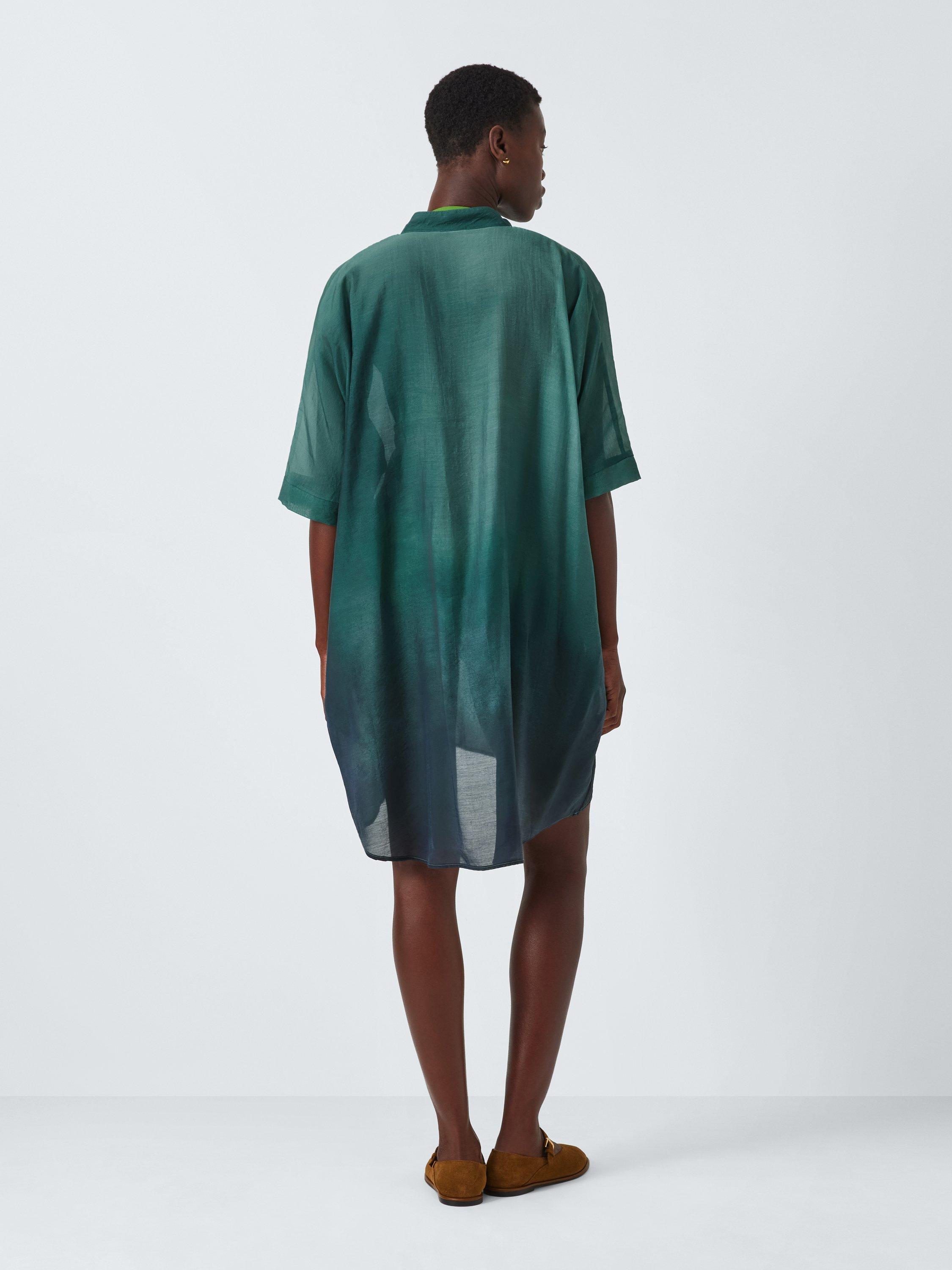Product image 2 of 6, which shows John Lewis Ombre Beach Shirt, Green, S-M