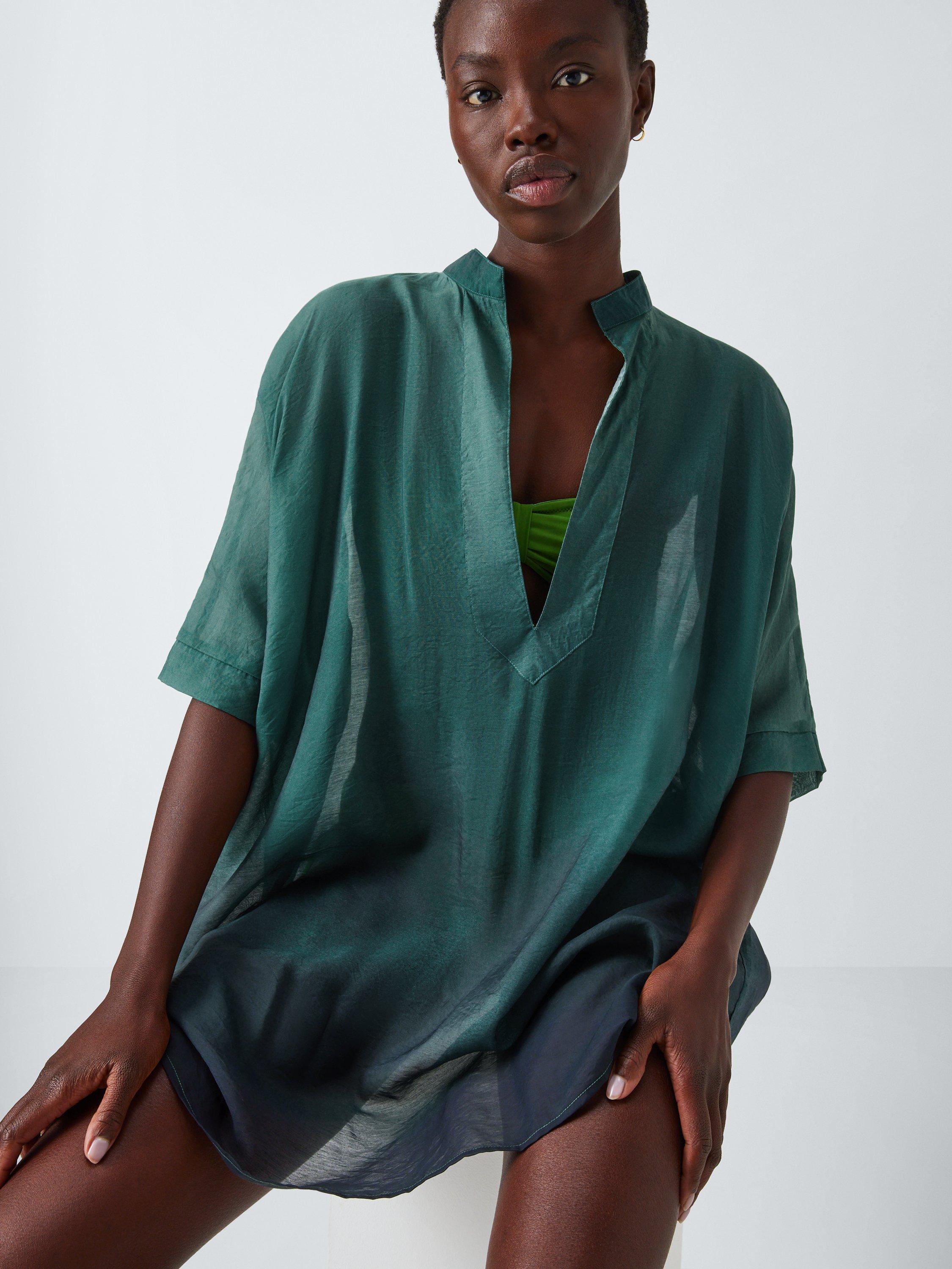 Product image 5 of 6, which shows John Lewis Ombre Beach Shirt, Green, S-M