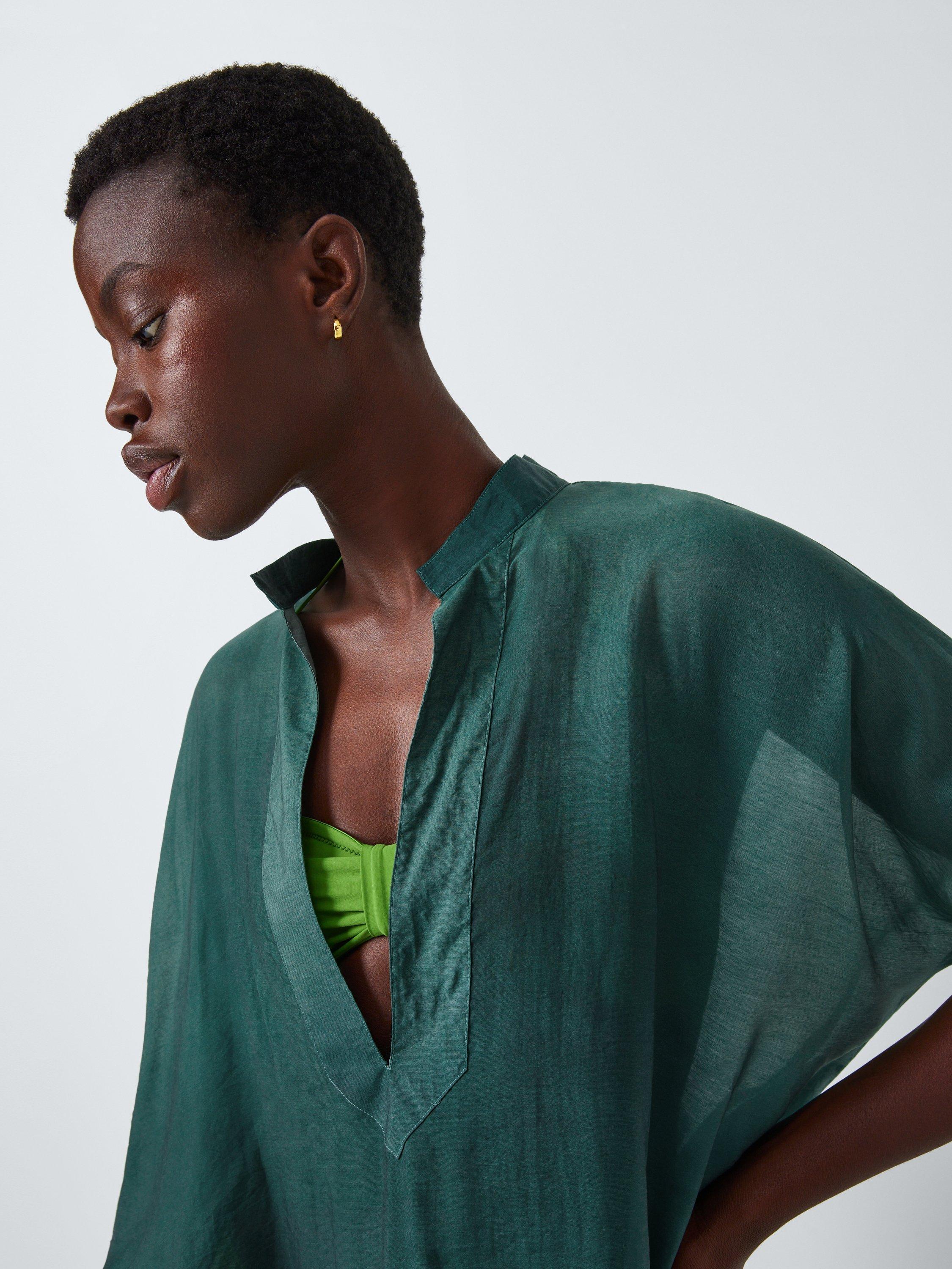 Product image 6 of 6, which shows John Lewis Ombre Beach Shirt, Green, S-M