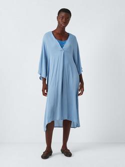 John Lewis Crinkle Kaftan containing LENZING™ ECOVERO™ Viscose, Blue