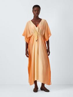 John Lewis Ombre Maxi Kaftan containing TENCEL™ Lyocell and LENZING™ ECOVERO™ Viscose, Orange