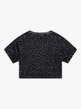 BOSS Kids' All Over Animal Print T-Shirt, Black