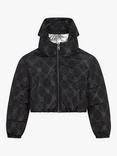 HUGO BOSS HUGO Kids' Reversible Cropped Puffer Jacket, Black