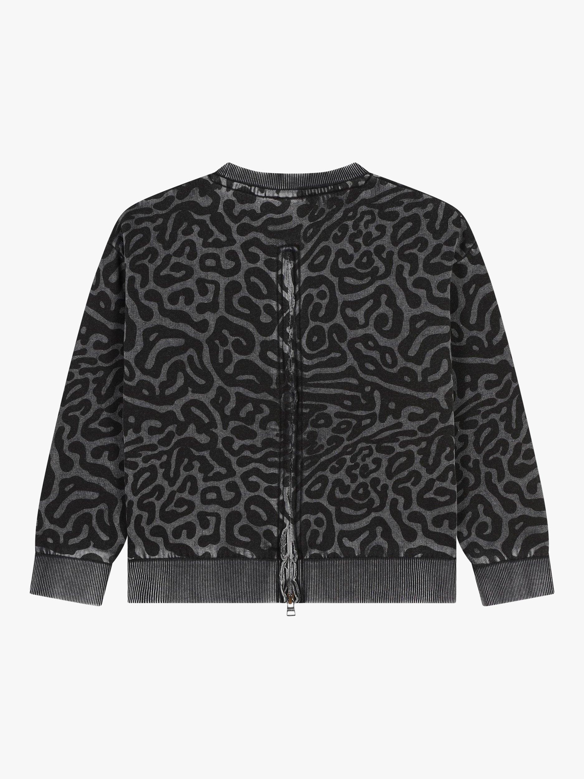 Product image 2 of 2, which shows HUGO BOSS Kids' Fancy Animal Print Cotton Blend Sweatshirt, Black, 4 years