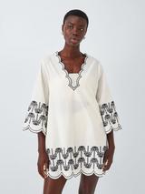 John Lewis Palm Tree Kaftan, Cream
