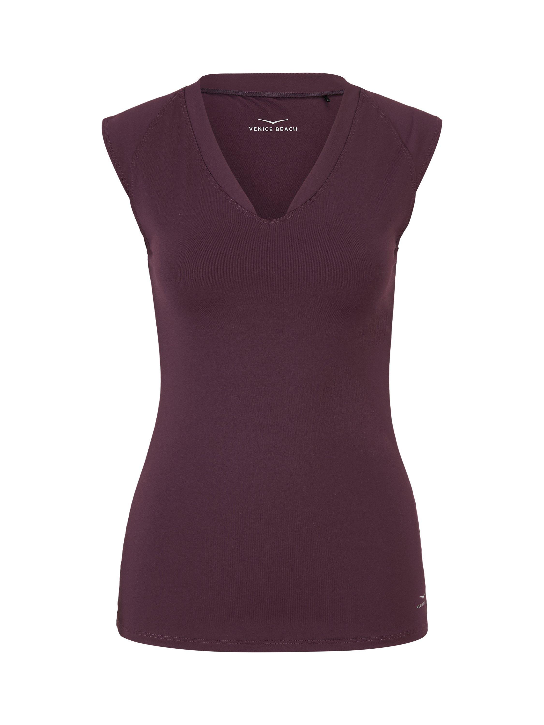 Product image 4 of 7, which shows Venice Beach Eleam V-Neck Sports T-Shirt, Dark Grape, S