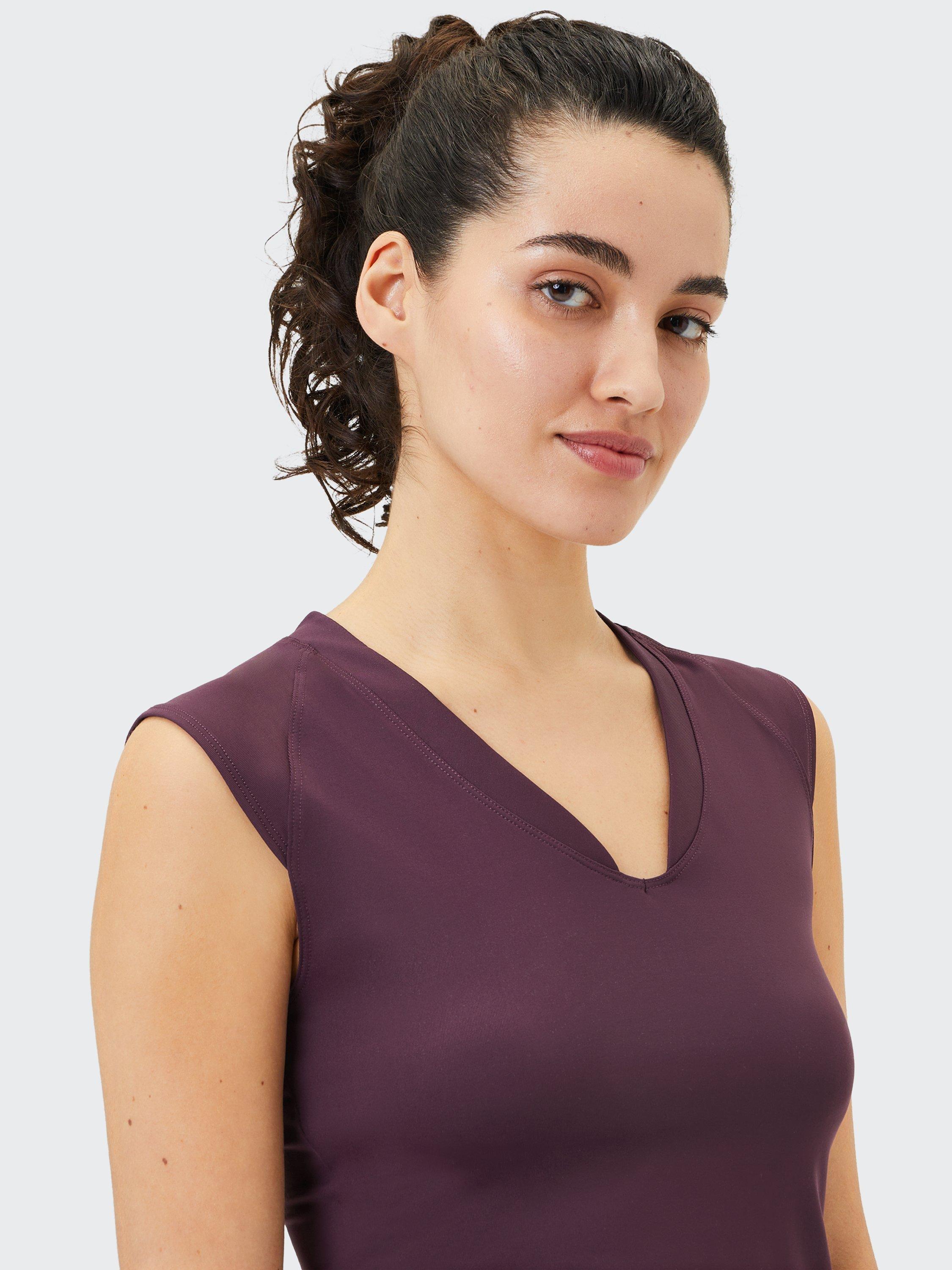 Product image 6 of 7, which shows Venice Beach Eleam V-Neck Sports T-Shirt, Dark Grape, S