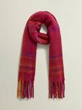 Hobbs Helen Check Fringed Scarf, Cranberry Pink