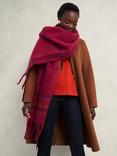 Hobbs Helen Check Fringed Scarf, Cranberry Pink