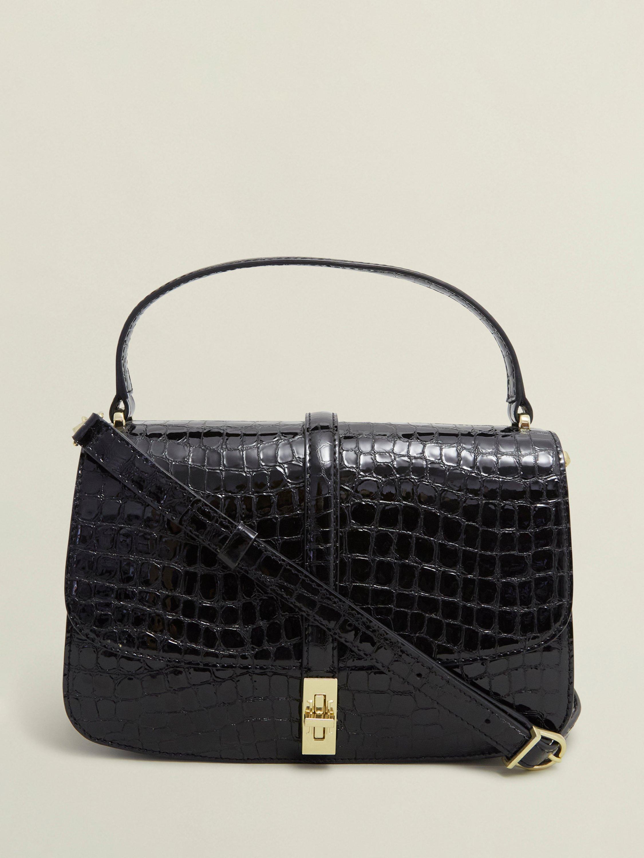 Product image 1 of 6, which shows Hobbs Larissa Leather Crossbody Bag, Black