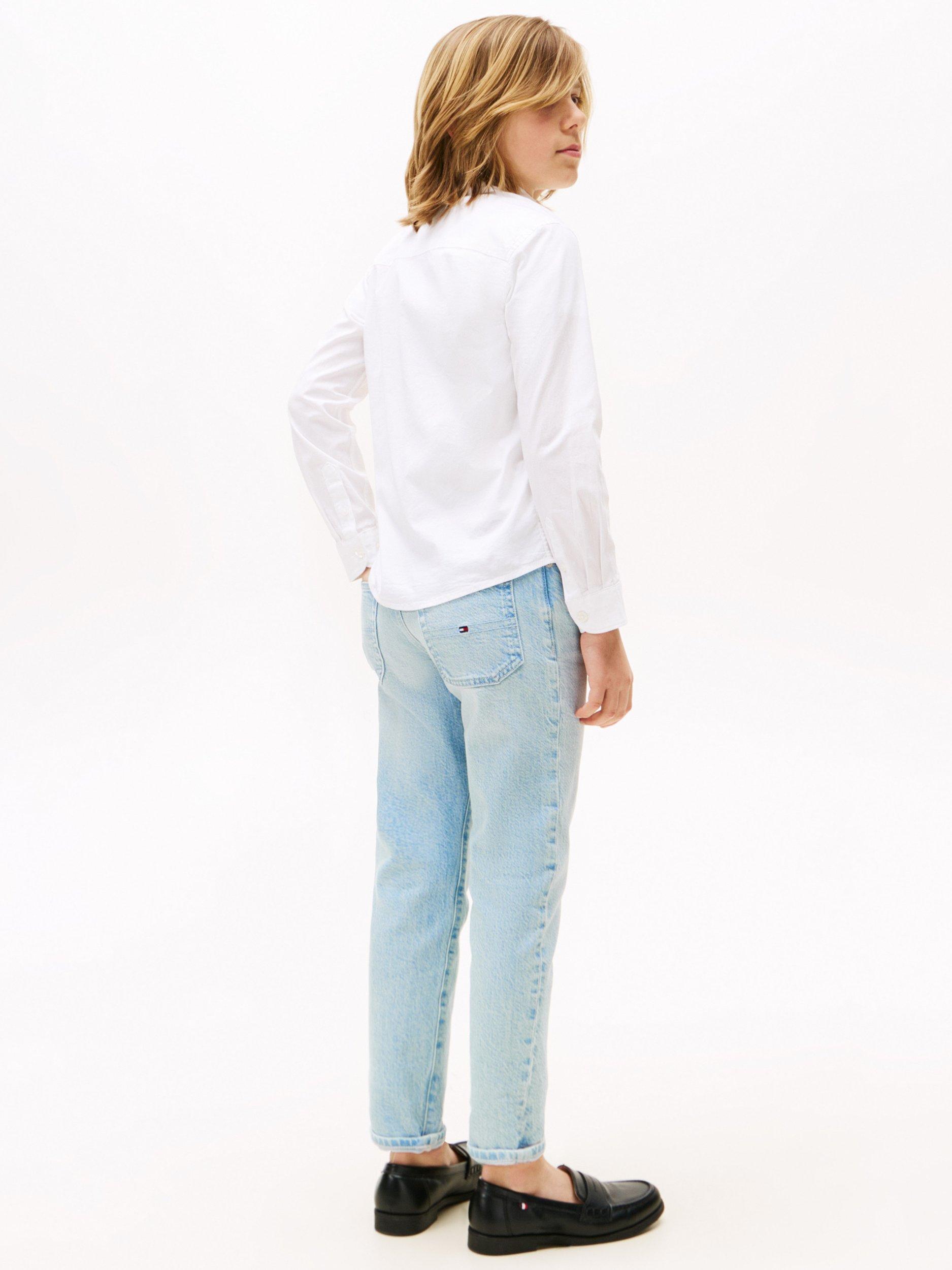 Product image 2 of 3, which shows Tommy Hilfiger Kids' Cotton Blend Poplin Shirt, White, 9 months