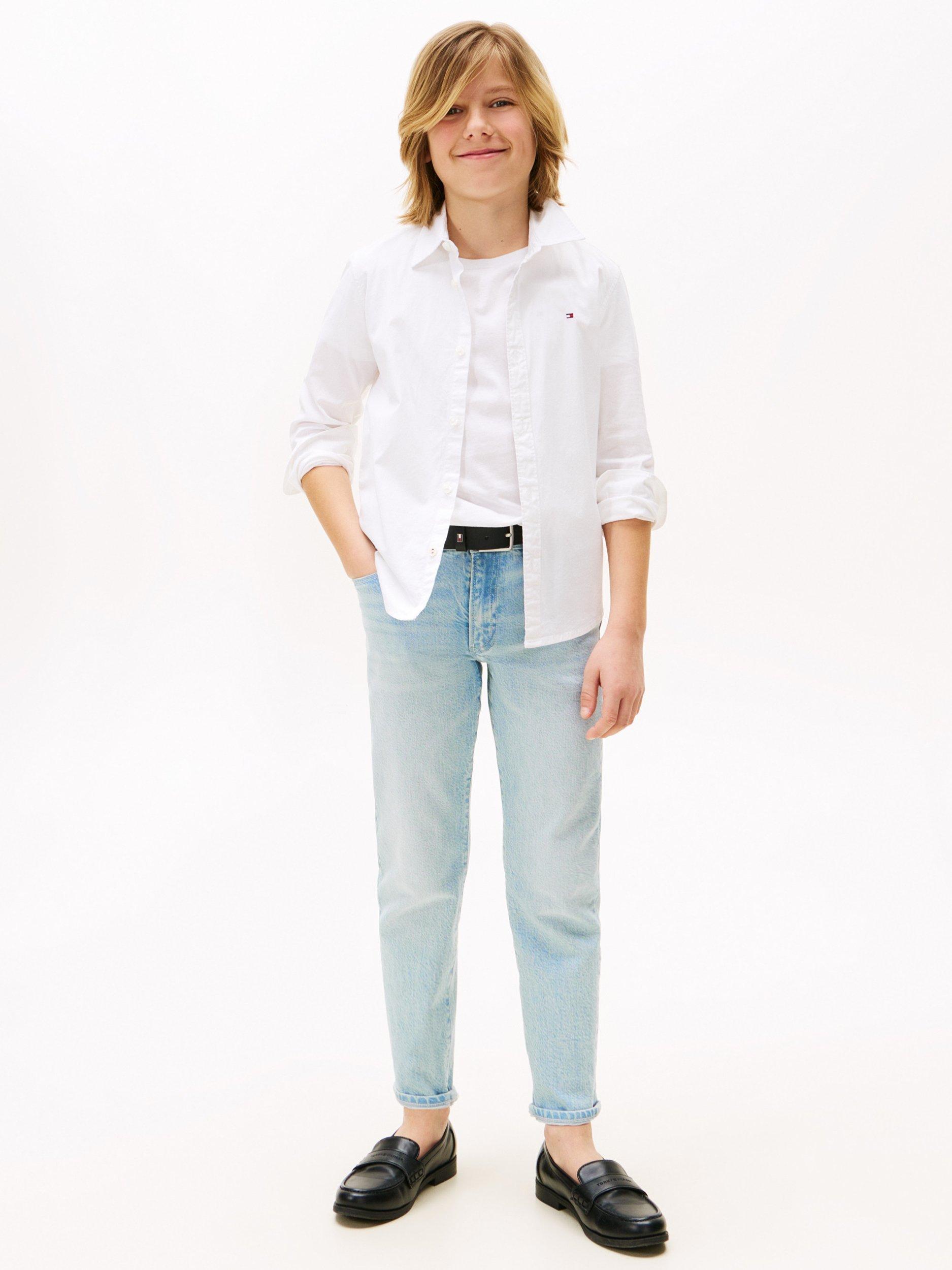 Product image 3 of 3, which shows Tommy Hilfiger Kids' Cotton Blend Poplin Shirt, White, 9 months