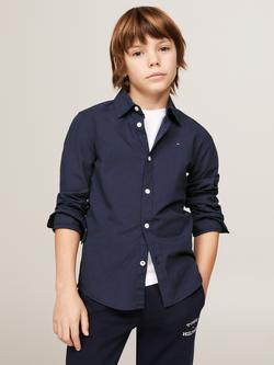 Tommy Hilfiger Kids' Cotton Blend Poplin Shirt, Twilight Navy
