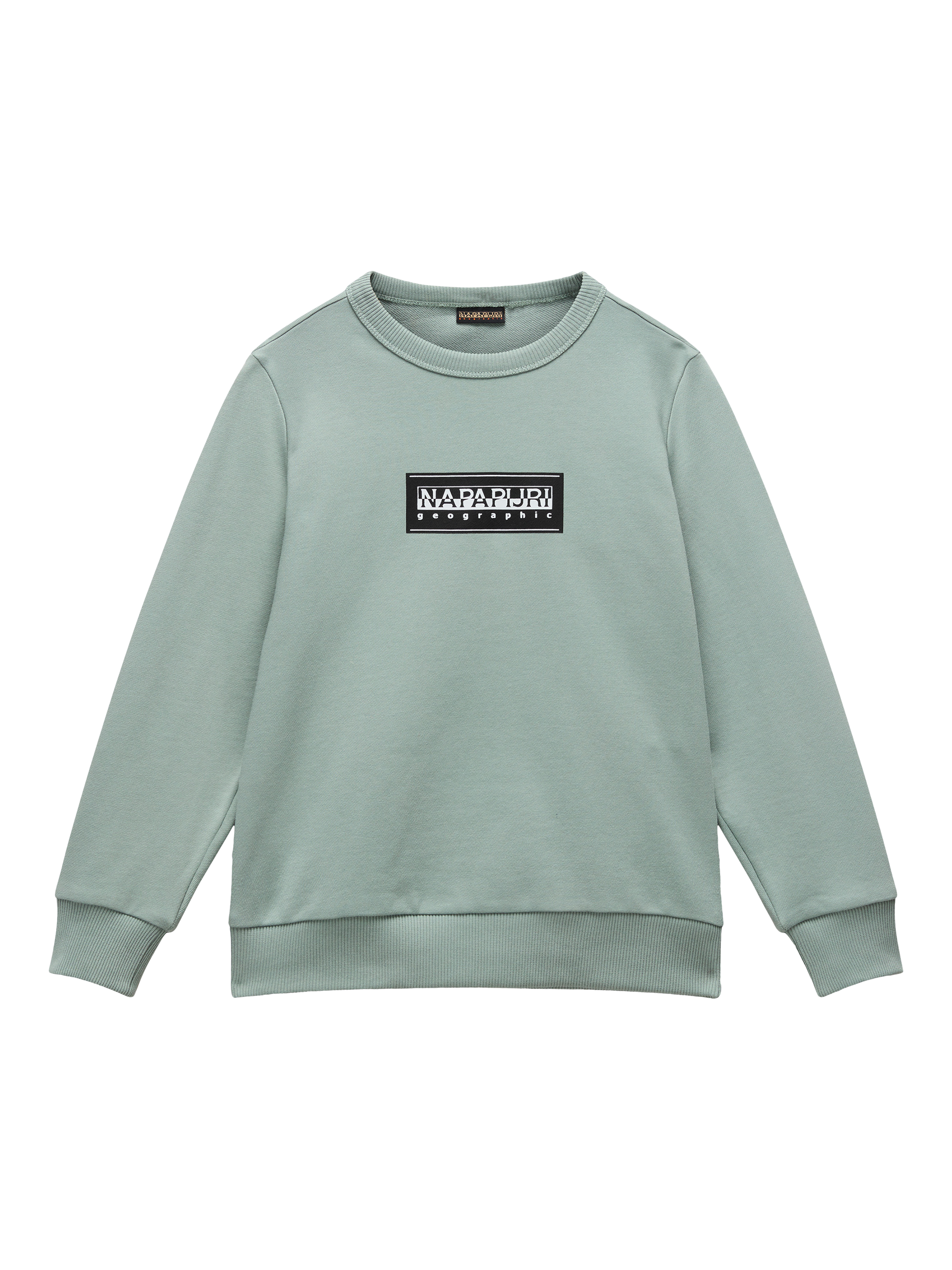 Product image 1 of 3, which shows Napapijri Kids' Chamois Cotton Sweatshirt, Green Mil, 8 years