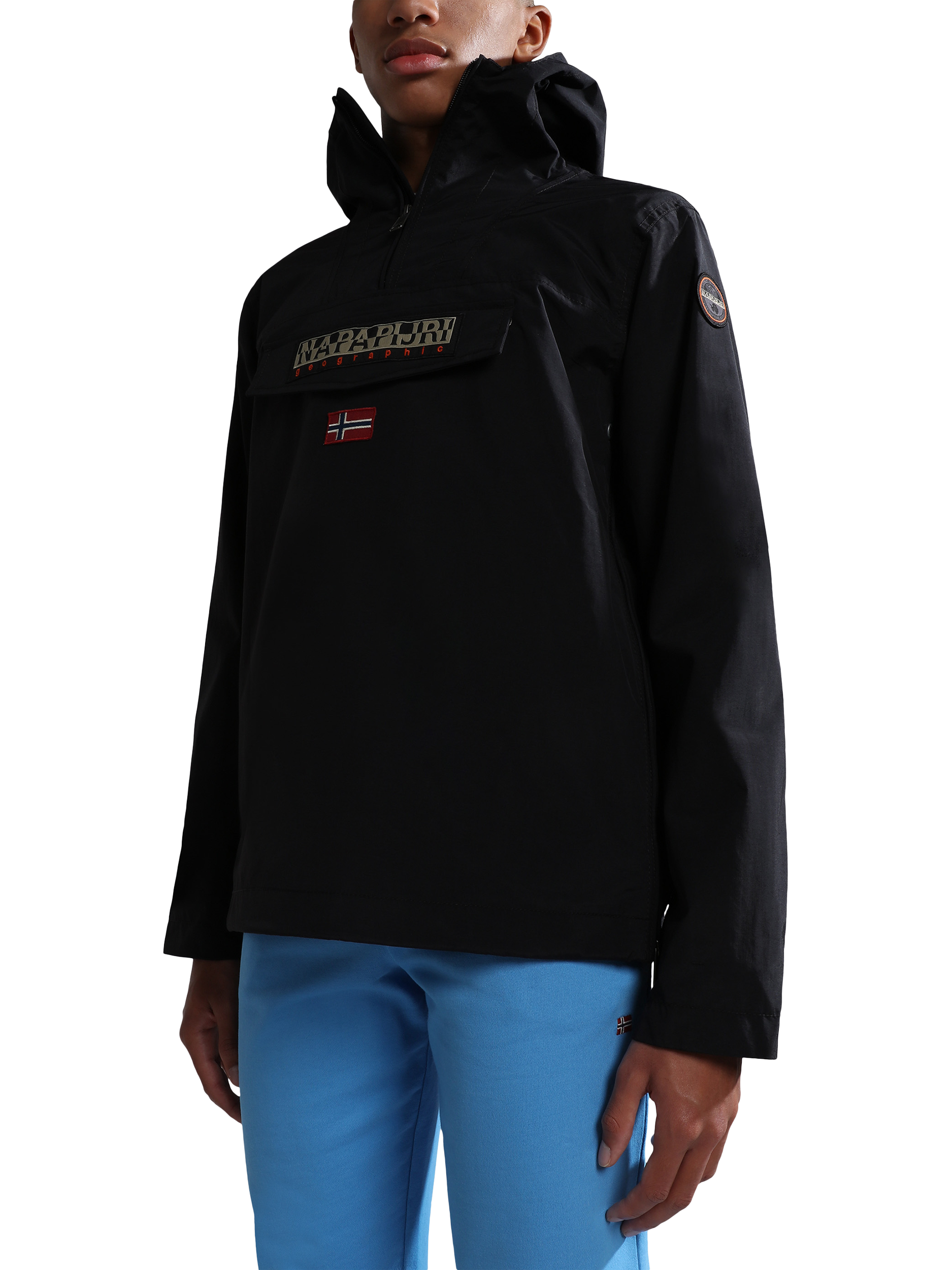 Product image 2 of 10, which shows Napapijri Kids' Rainforest Waterproof Anorak, Black, 8 years