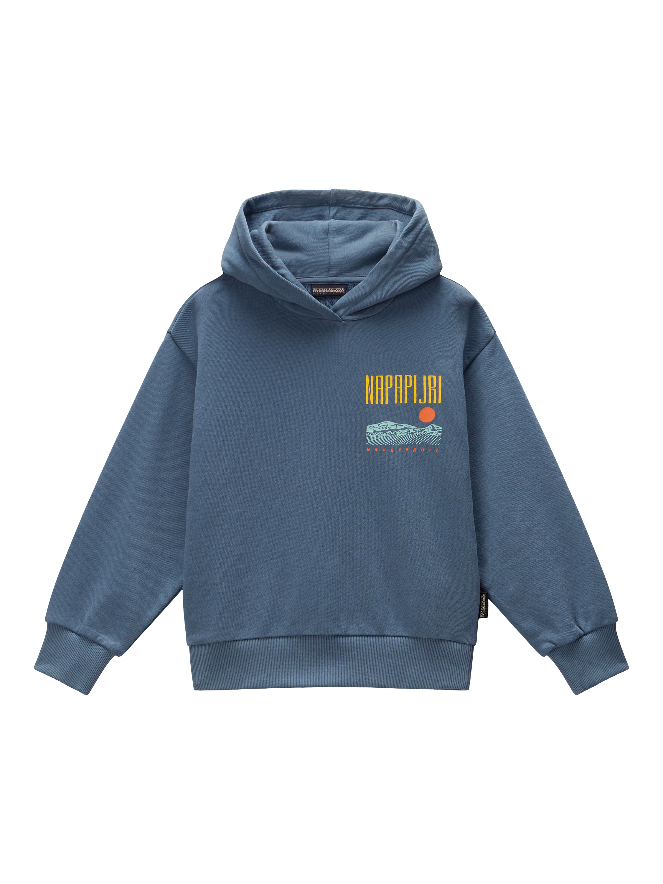 Product image 1 of 3, which shows Napapijri Kids' Sella Cotton Hoodie, Stormy Wheat, 8 years