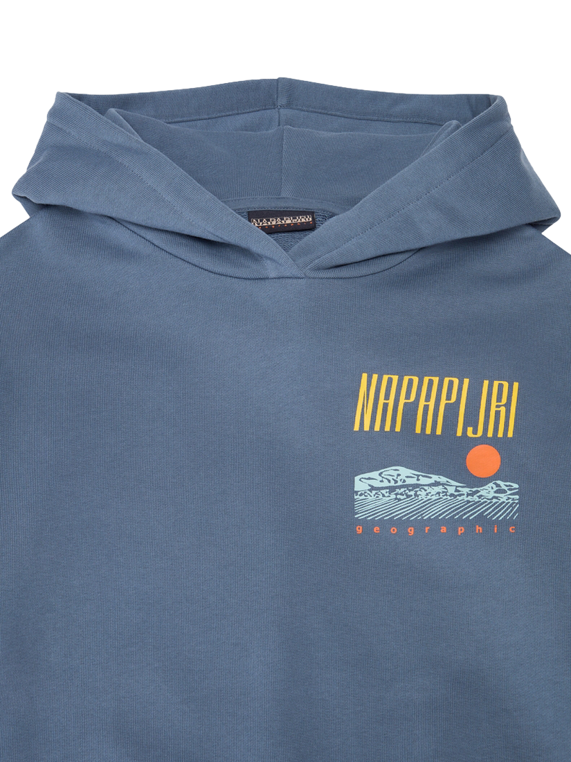 Product image 3 of 3, which shows Napapijri Kids' Sella Cotton Hoodie, Stormy Wheat, 8 years