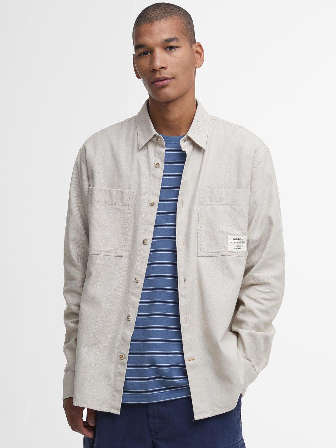 Product image 1 of 6, which shows Barbour Angelo Relaxed Long Sleeve Shirt, Mist, S