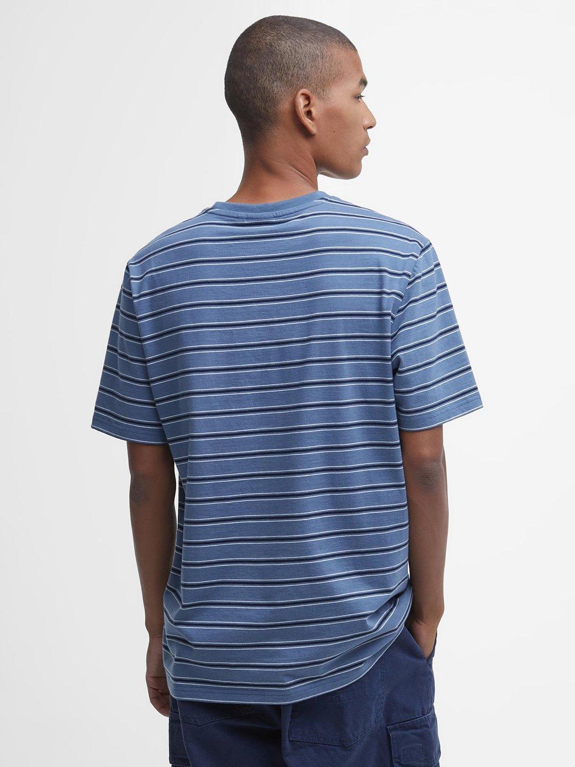 Product image 2 of 6, which shows Barbour Elderslie Striped Cotton T-Shirt, Navy, S