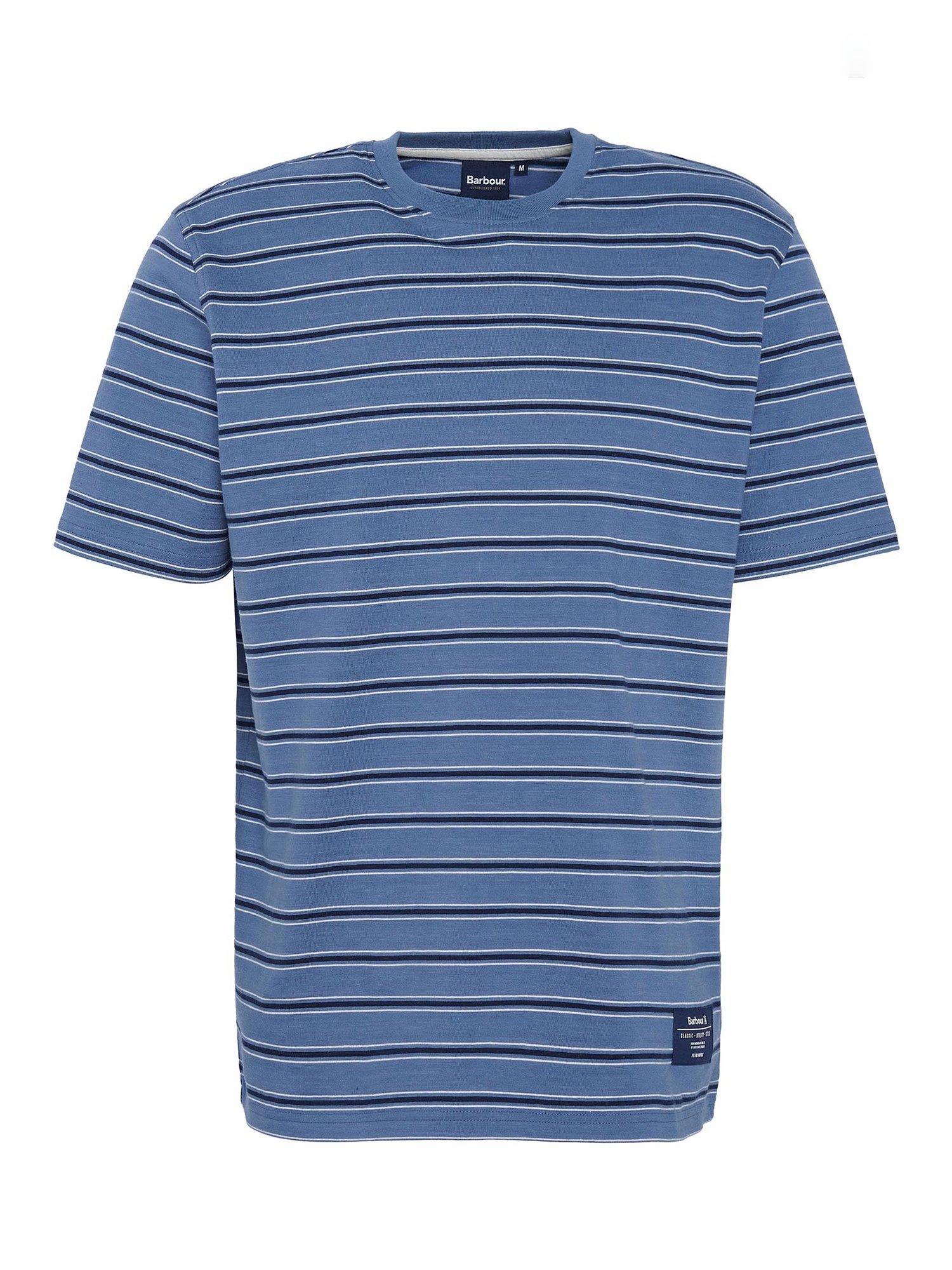 Product image 4 of 6, which shows Barbour Elderslie Striped Cotton T-Shirt, Navy, S