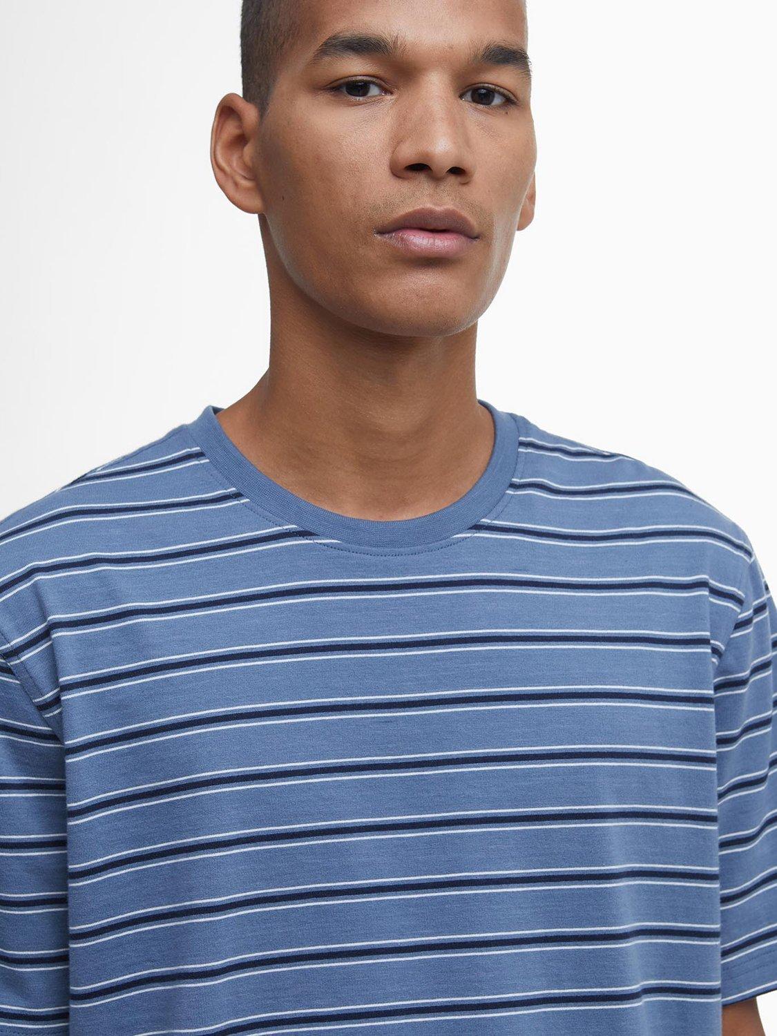 Product image 5 of 6, which shows Barbour Elderslie Striped Cotton T-Shirt, Navy, S