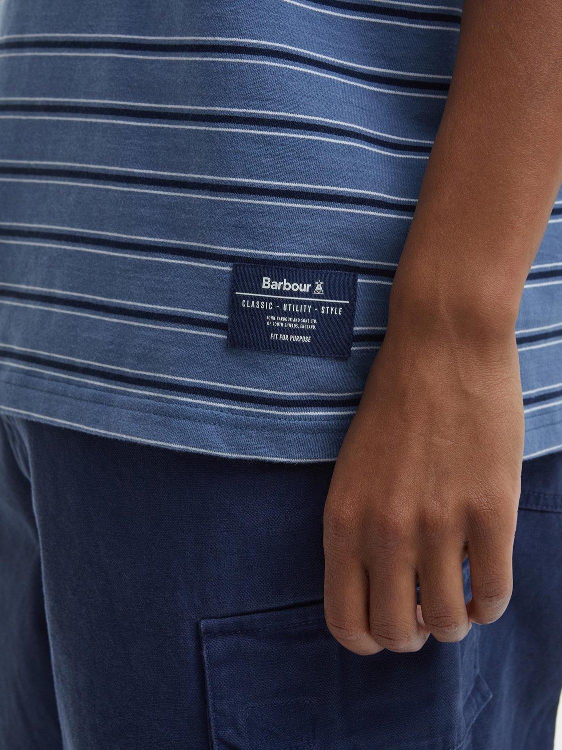 Product image 6 of 6, which shows Barbour Elderslie Striped Cotton T-Shirt, Navy, S