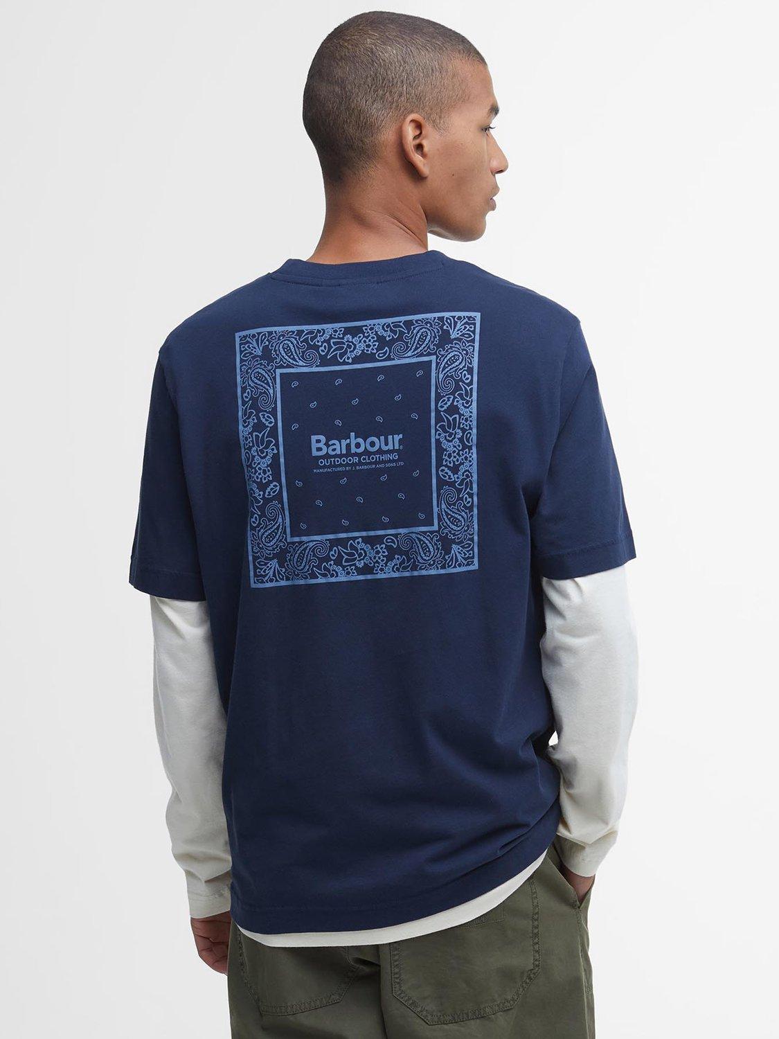 Barbour Thornley Relaxed Graphic Cotton T Shirt Navy