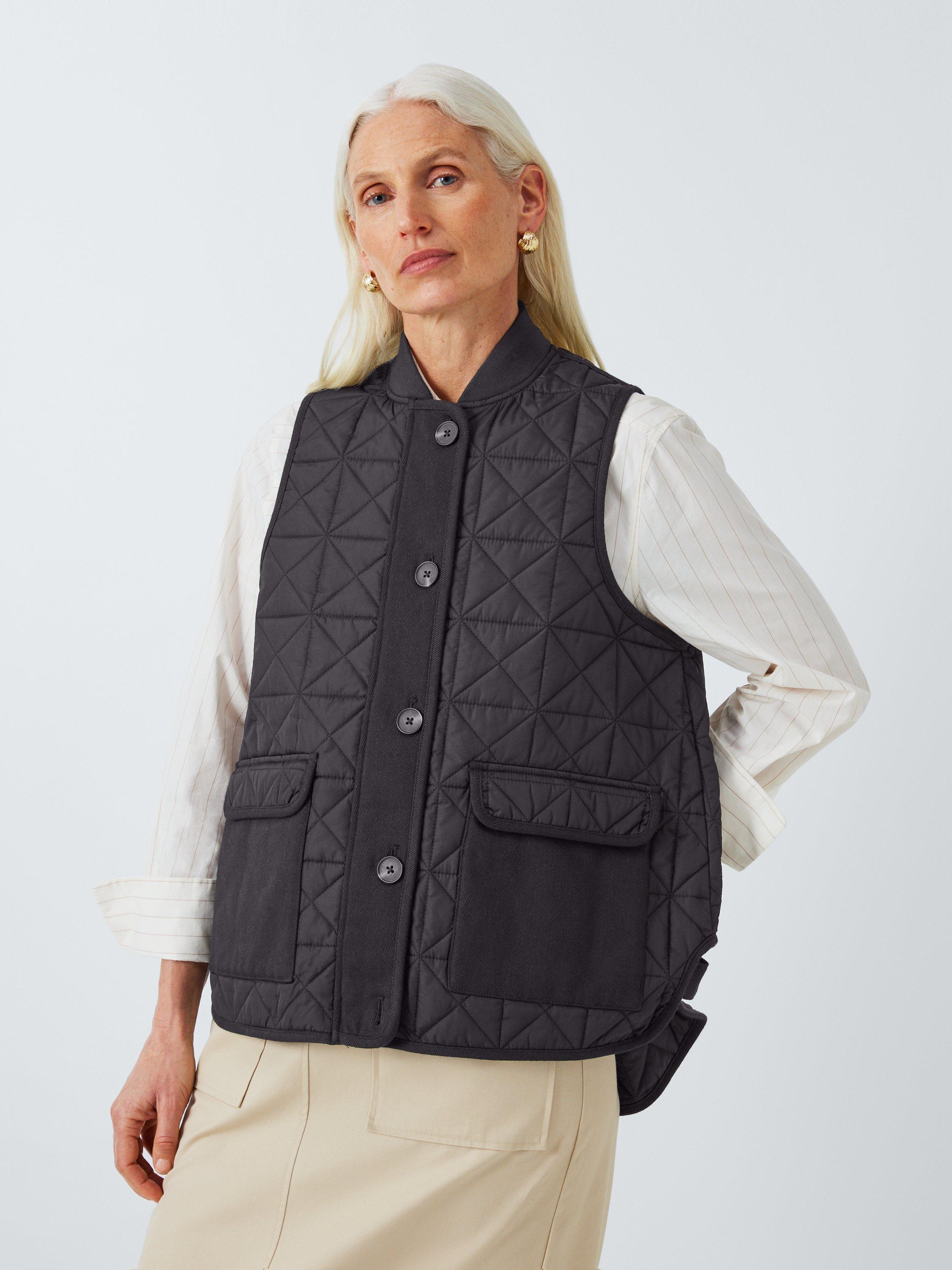 John Lewis Quilted Water Repellant Gilet, Black