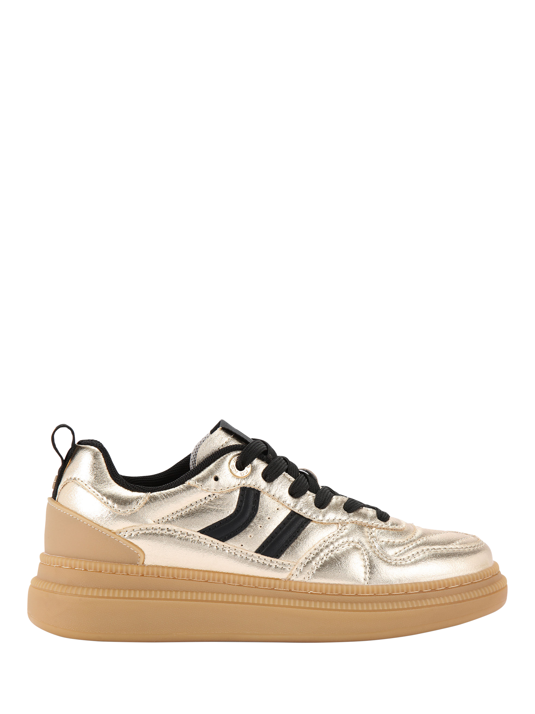 Product image 1 of 5, which shows KG Kurt Geiger Keen Chunky Trainers, Gold Gold, 3