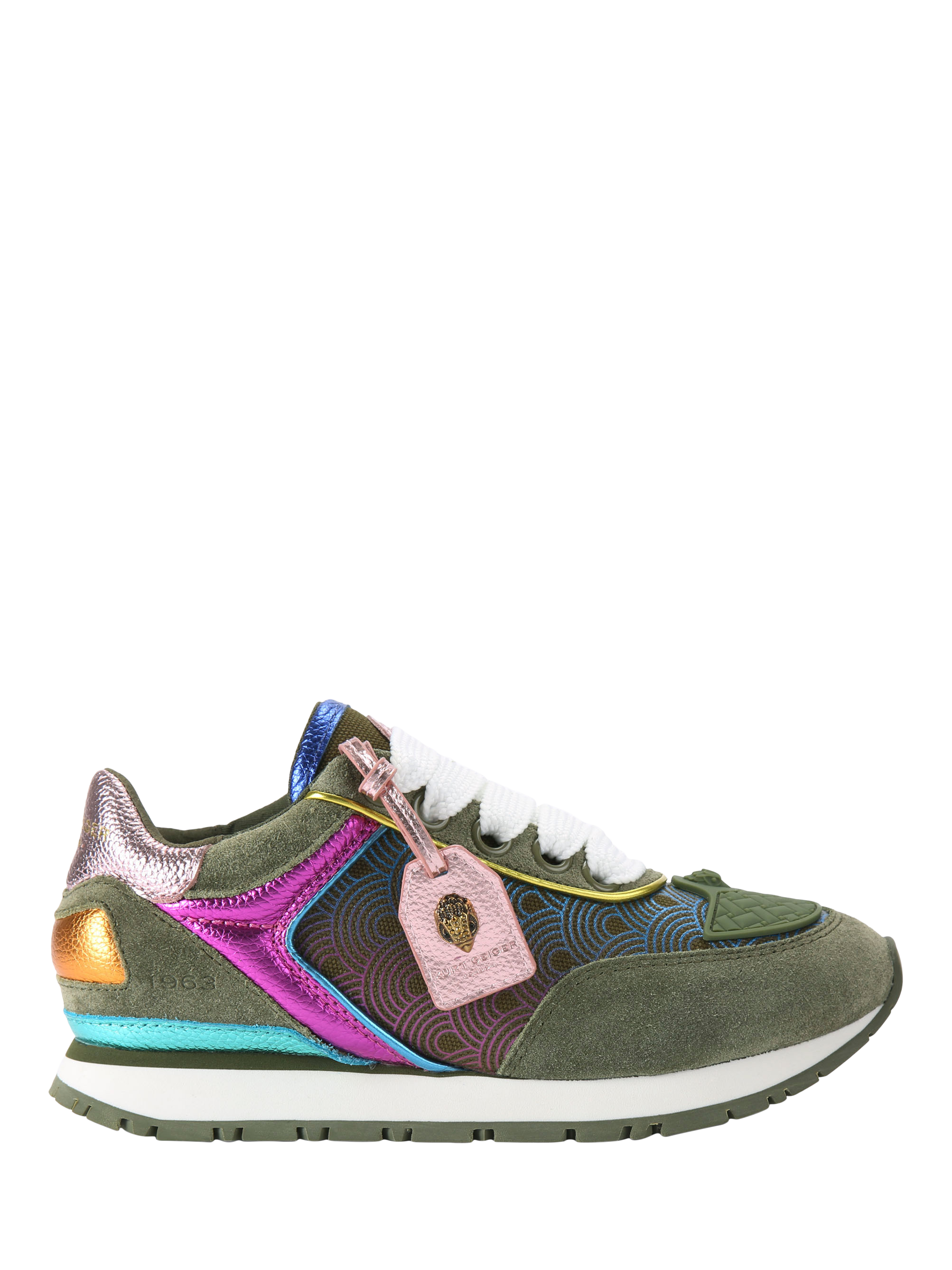 Kurt Geiger London Southbank Tag Trainers, Green/Multi