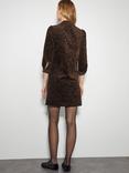 Monsoon Aida Leopard Print Corduroy Mini Dress, Brown/Multi