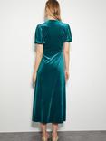 Monsoon Veronique Velvet Dress, Green Turquoise