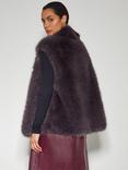 Monsoon Della Faux Fur Duffle Gilet, Brown