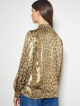 Monsoon Lena Leopard Blouse, Gold/Multi