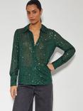 Monsoon Shonda Sequin Shirt, Green