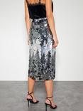 Monsoon Sia Sequin Skirt, Silver