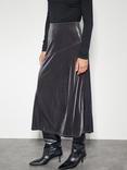 Monsoon Viola Velvet Skirt, Silver